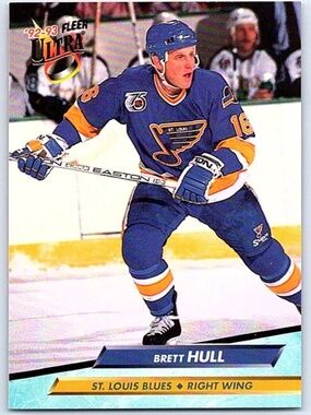 🇨🇦NOW $1🍀 Brett Hull 1992/93 Fleer Ultra St Louis Blues Hockey Card
